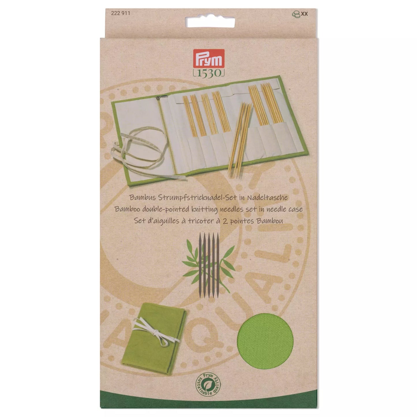 Strumpfstricknadel Set, Bambus 2-4,5 mm, 20 cm