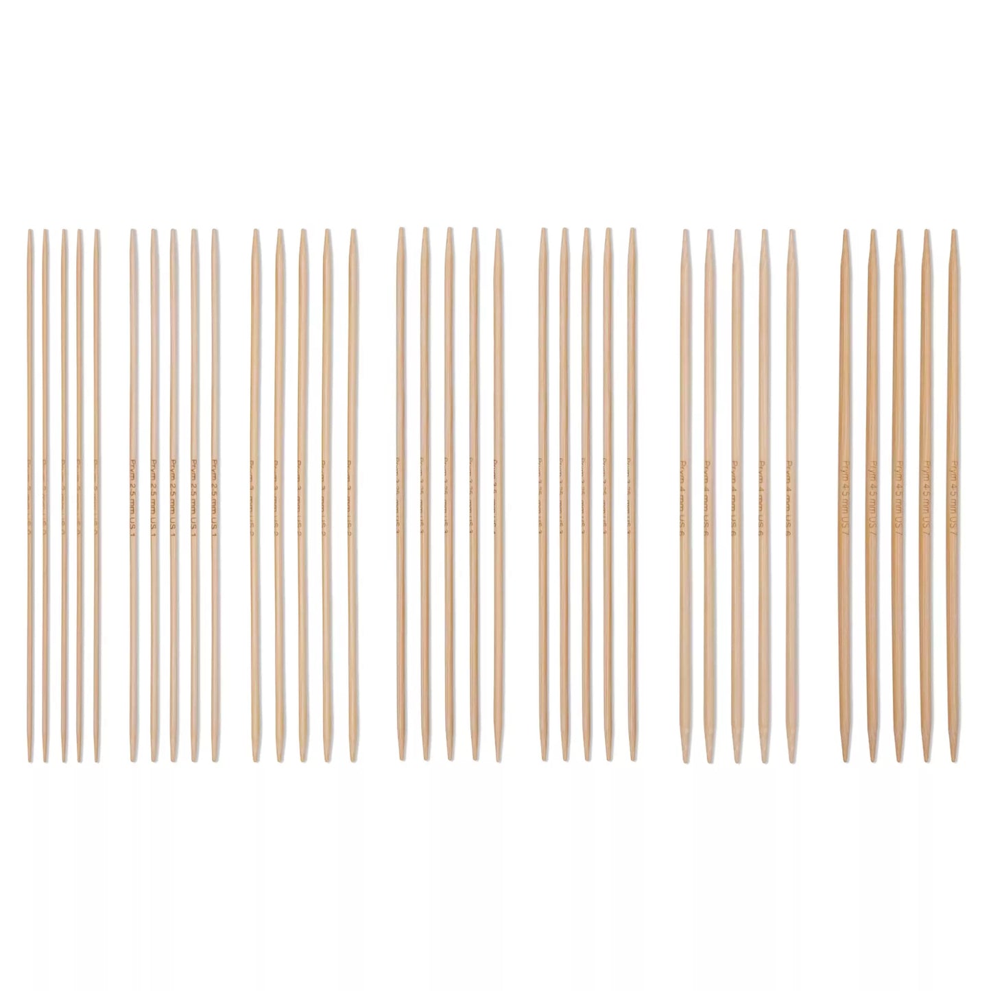 Strumpfstricknadel Set, Bambus 2-4,5 mm, 20 cm