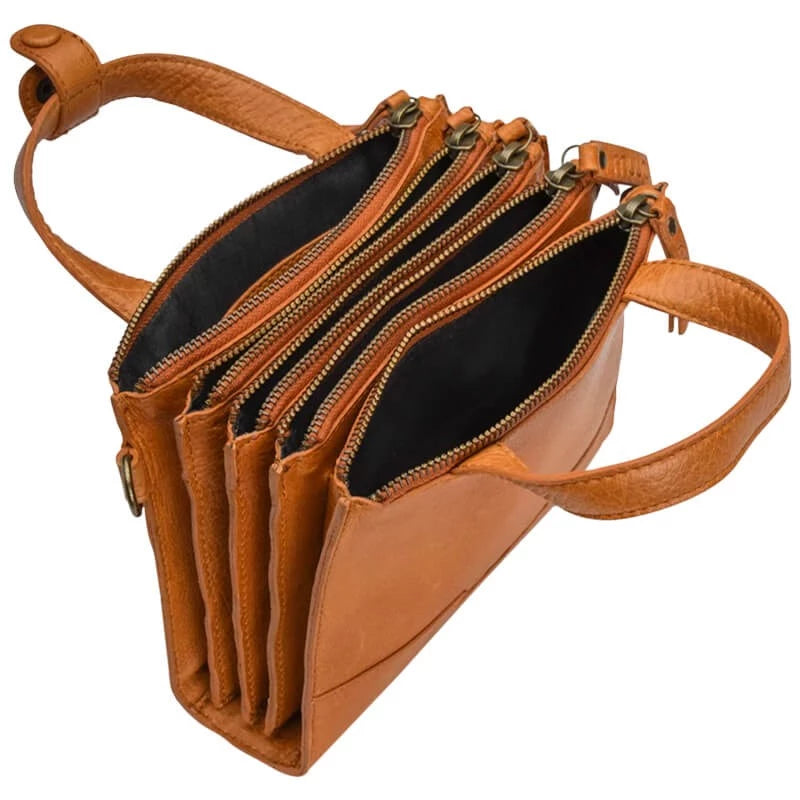 MUUD Dac Handgefertigte Umhängetasche aus Leder ( 20x14,5cm) Whisky