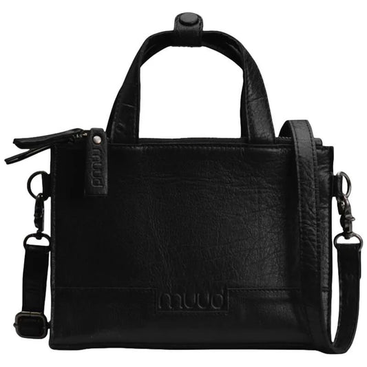 MUUD Dac Handgefertigte Umhängetasche aus Leder ( 20x14,5cm) Black