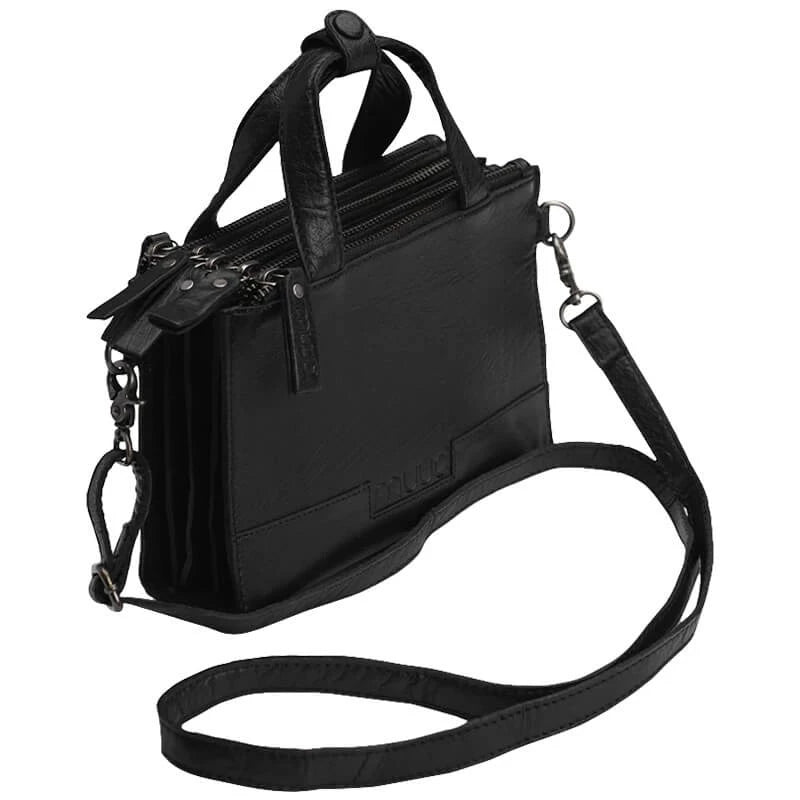 MUUD Dac Handgefertigte Umhängetasche aus Leder ( 20x14,5cm) Black
