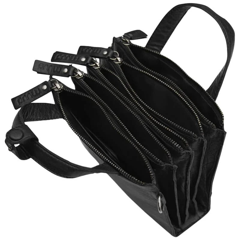 MUUD Dac Handgefertigte Umhängetasche aus Leder ( 20x14,5cm) Black