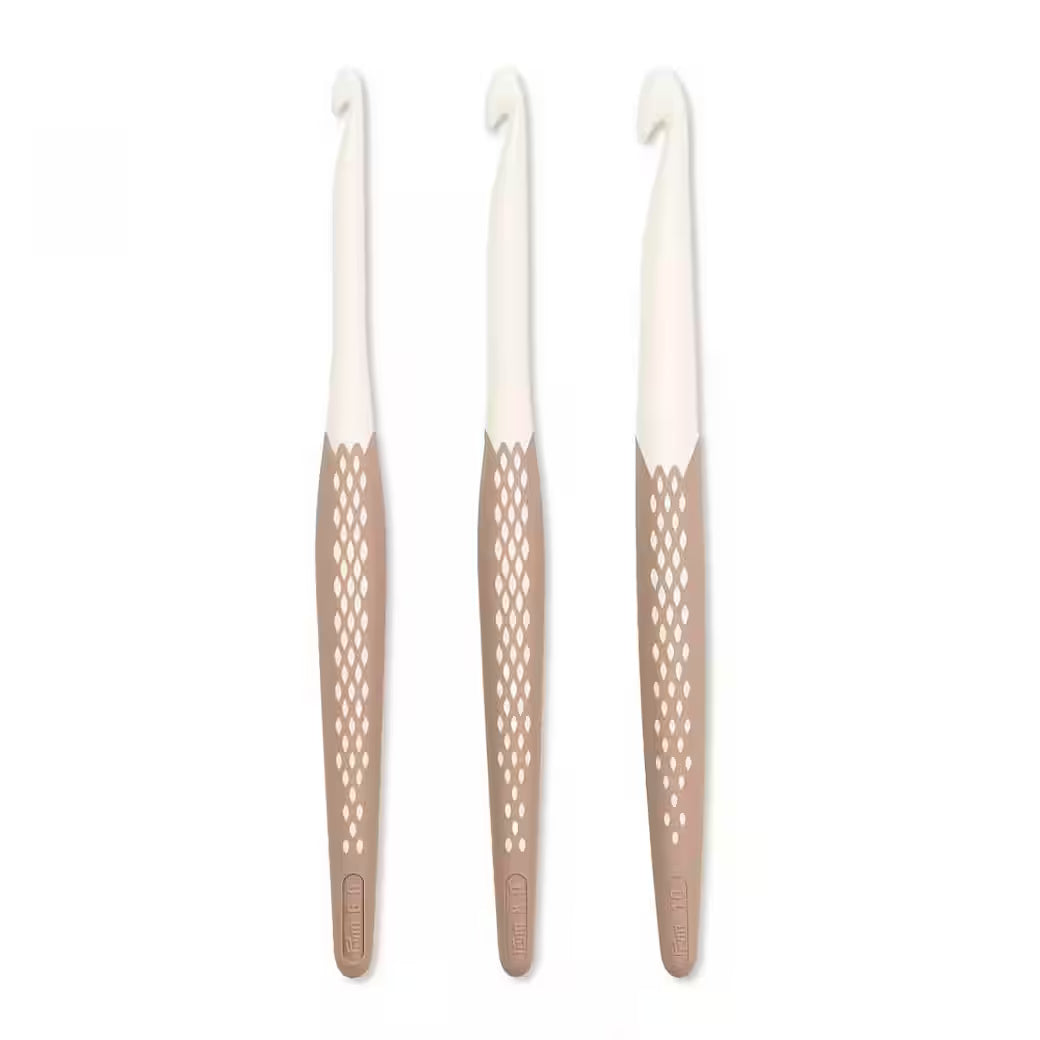 Wollhäkelnadel Set prym.ergonomics 6,0 - 10,0mm Taupe
