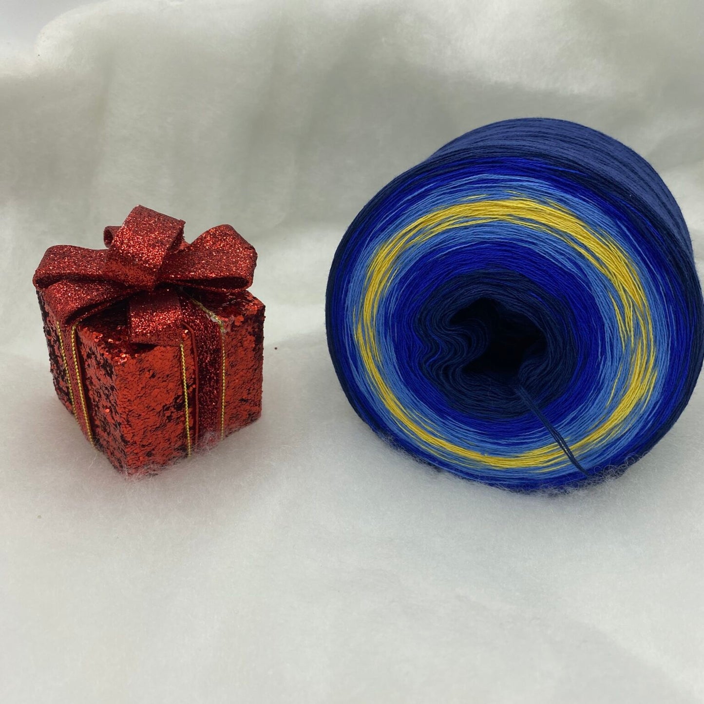 Adventskalender Bobbel Adventsglöckchen blau/ gold 4 Fäden