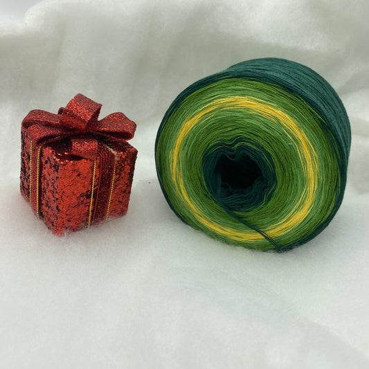 Adventskalender Bobbel Adventsglöckchen grün/ gold 4 Fäden