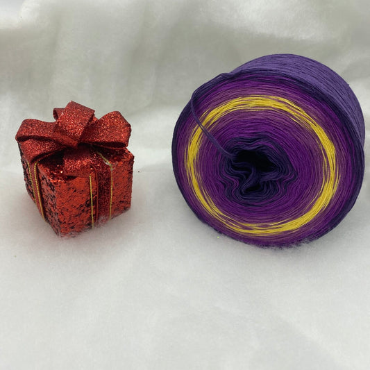 Adventskalender Bobbel Adventsglöckchen lila/ gold 4 Fäden