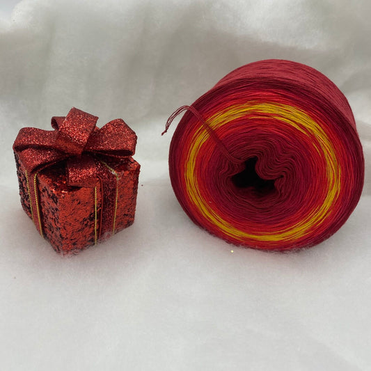 Adventskalender Bobbel Adventsglöckchen rot/ gold 4 Fäden