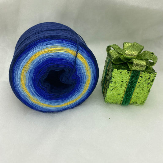 Adventskalender Bobbel Adventsglöckchen blau/ gold 3 Fäden