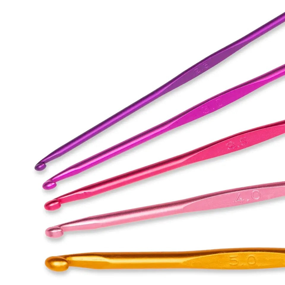 Häkelnadel-Set ALU, farbig 2,5-5,0 mm