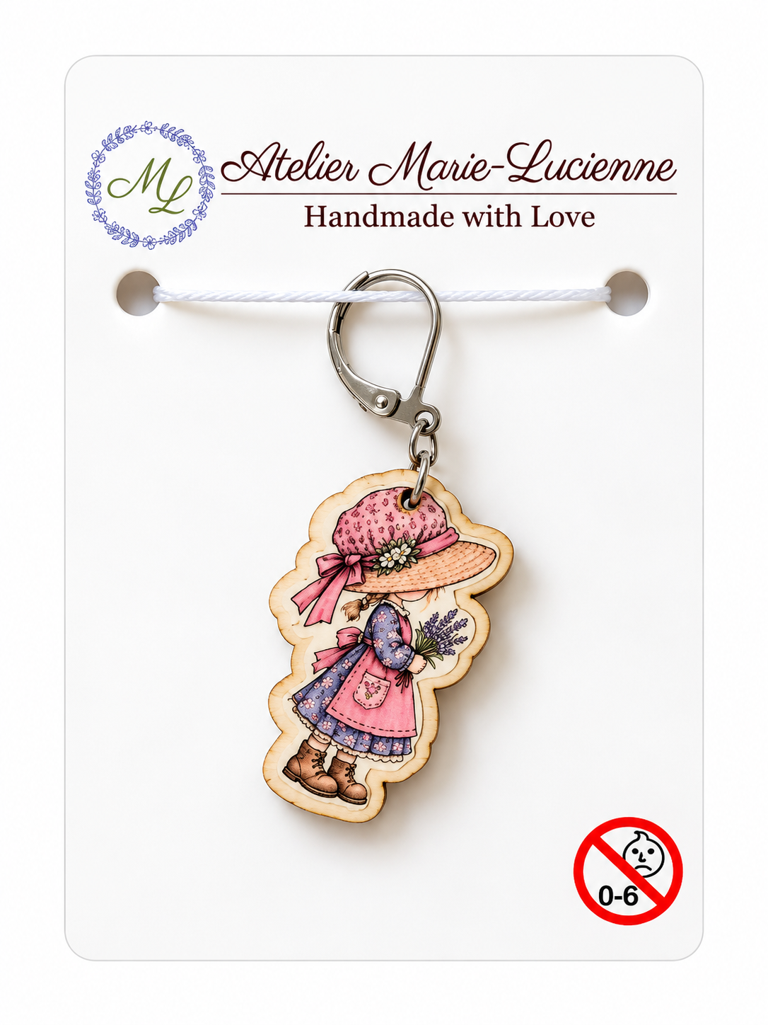 Holzmaschenmarkierer Lucy mit Lavendel | Atelier Marie-Lucienne