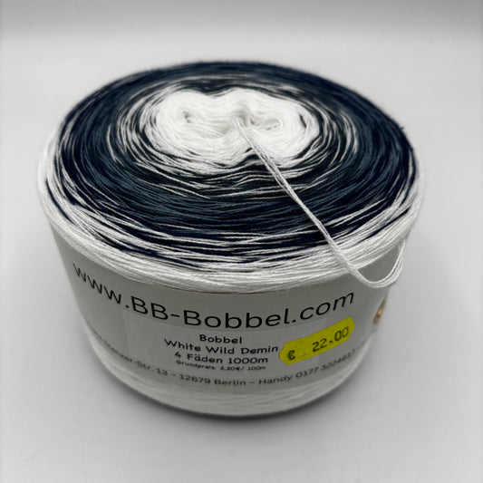 Sale-Bobbel White Wild Demin 4 Fäden 1000m