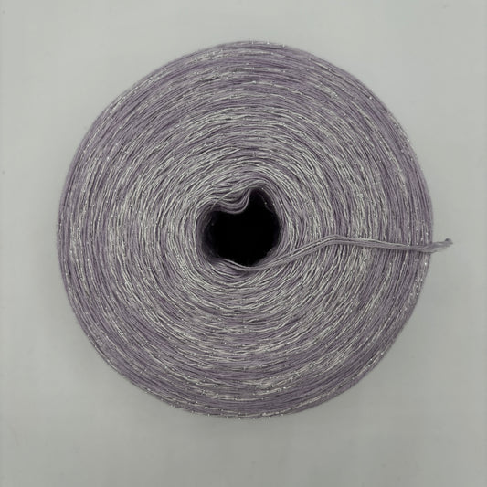 Glitzer Baby Lavendel mit Contessa Lux Rosé Silber 4 Fäden 1000m