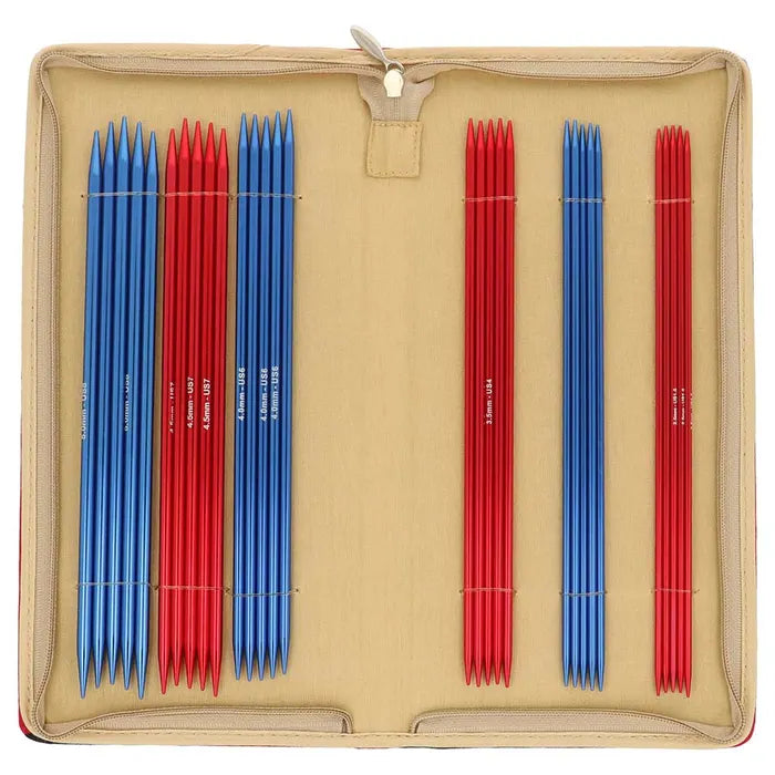 KnitPro Coloured Aluminium Strumpfstricknadel-Set 20 cm